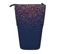 WXYBMDP Navy Blue Sky and Stars Print Telescopic Pencil Bag,Stationery Case,pencil case,Great for Christmas Holiday