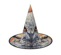 WXYBMDP Owl Beliefs Print Halloween Witch Hat,Pointed Witch Hat,All Saints' Day party costume accessories