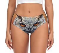 WXYBMDP Owl Beliefs Print Women's Briefs Stretch Briefs Ladies Soft breathable Panties(Regular&Plus Size), Black, Medium