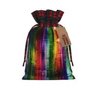 WXYBMDP Rainbow City Print Christmas Gifts Bag,Drawstring Bags,Reusable Candy Bags,for Wedding Party Christma