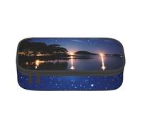 WXYBMDP Sea and tree in the night Print Large Capacity Pencil Case Portable Pencil Pouch Bag travel bag Storage bag