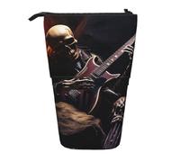 WXYBMDP Skull Rock Roll Skeleton Bone Print Telescopic Pencil Bag,Stationery Case,pencil case,Great for Christmas Holiday