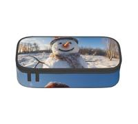 WXYBMDP Snowman Santa Print Large Capacity Pencil Case Portable Pencil Pouch Bag travel bag Storage bag
