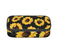 WXYBMDP Spring Sunflowers Retro Flowers Print Large Capacity Pencil Case Portable Pencil Pouch Bag travel bag Storage bag