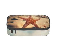 WXYBMDP starfish in the sand Print Large Capacity Pencil Case Portable Pencil Pouch Bag travel bag Storage bag