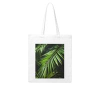WXYBMDP Tropical Palm Leaf Print Canvas Tote Bag Reusable Tote Shoulder Bag for Vacation, Shopping, Work, Gym
