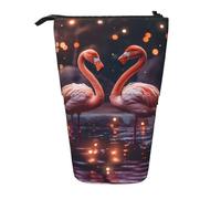 WXYBMDP Two Red Flamingos Print Telescopic Pencil Bag,Stationery Case,pencil case,Great for Christmas Holiday
