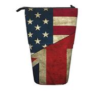 WXYBMDP USA Uk Flag Print Telescopic Pencil Bag,Stationery Case,pencil case,Great for Christmas Holiday