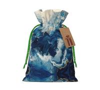 WXYBMDP WITHIN THE TIDES Print Christmas Drawstring Bags Xmas Candy Bags Reusable Party Gifts Wrapping Bags