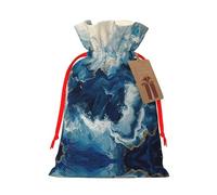 WXYBMDP WITHIN THE TIDES Print Christmas Drawstring Bags Xmas Candy Bags Reusable Party Gifts Wrapping Bags