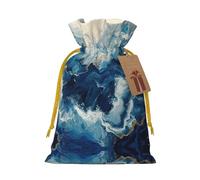 WXYBMDP WITHIN THE TIDES Print Christmas Drawstring Bags Xmas Candy Bags Reusable Party Gifts Wrapping Bags