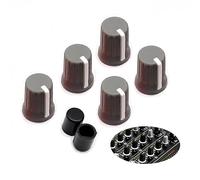 WXYINSPAS 5pcs Universal EQ Rotary Knob Replacement Equalizer Potentiometer Fader Knobs Push Rod Cap for DJ Controller Mixer Console Pioneer DJM、DDJ、XDJ, Denon Numark AKAI RANE VESTAX (Grey Hats)