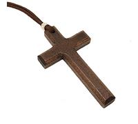 WXYINSPAS Wooden Cross Necklace For Men Women, Wood Cross Pendant Necklaces For Car Rearview Mirror Charms, Wall, Christian Jewelry(E), Wood, No Gemstone