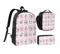 WXYOZDPDM Cow milk Print 17 inch backpack,With pencil case,lunch bag,3 piece set,Suitable for daily use