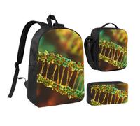 WXYOZDPDM DNA Chain Photo Print 17 inch backpack,With pencil case,lunch bag,3 piece set,Suitable for daily use