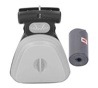 Wxytessellate Handheld Dog Pooper Scooper, Portable Puppy Waste Pick Up Tool with Garbage Bag, Expandable Sanitary Scoop for Small Medium Large Dogs, Leash Compatible Poop Cleaner for Walks (Grey)