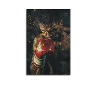 WXYZZB Exquisite Modern Family Photo Album Artwork-Canvas Wall Art Picture Print Brutalist Abstract Sport Poster of Intense Boxing Moment