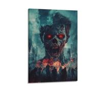 WXYZZB Exquisite Modern Family Photo Album Artwork-Canvas Wall Art Picture Print Brutalist Abstract Horror Poster with Zombie Apocalypse Scene