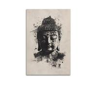 WXYZZB Exquisite Modern Family Photo Album Artwork-Canvas Wall Art Picture Print Brutalist Abstract Buddhism Poster with Striking Buddha Head