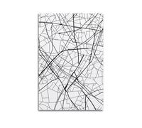 WXYZZB Exquisite Modern Family Photo Album Artwork-Canvas Wall Art Picture Print Line Art Map Poster with Intricate Black And White Network Design