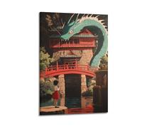 WXYZZB Exquisite Modern Family Photo Album Artwork-Canvas Wall Art Picture Print Manga Inspired Animal Poster with Dragon And Girl by Japanese - Style Bridge