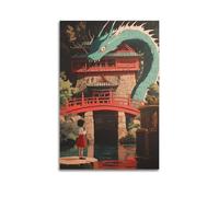 WXYZZB Exquisite Modern Family Photo Album Artwork-Canvas Wall Art Picture Print Manga Inspired Animal Poster with Dragon And Girl by Japanese - Style Bridge