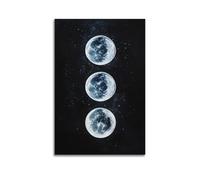 WXYZZB Exquisite Modern Family Photo Album Artwork-Canvas Wall Art Picture Print Minimalist Night Sky Moon Poster with Starry Elements