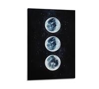 WXYZZB Exquisite Modern Family Photo Album Artwork-Canvas Wall Art Picture Print Minimalist Night Sky Moon Poster with Starry Elements