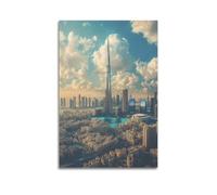 WXYZZB Exquisite Modern Family Photo Album Artwork-Canvas Wall Art Picture Print Modern Cityscape Dubai Skyline Travel Poster with Burj Khalifa