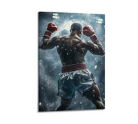 WXYZZB Exquisite Modern Family Photo Album Artwork-Canvas Wall Art Picture Print Modern Ethnic Sport Poster Boxing Athlete in Action