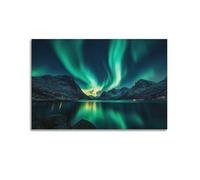 WXYZZB Exquisite Modern Family Photo Album Artwork-Canvas Wall Art Picture Print Modern Landscape Night Scene Poster with Stunning Northern Lights