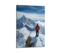 WXYZZB Exquisite Modern Family Photo Album Artwork-Canvas Wall Art Picture Print Modern Landscape Poster with Mountain Climber And Snow - Capped Peaks