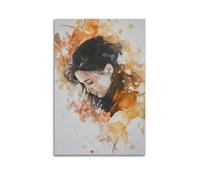 WXYZZB Minimalist Abstract Canvas Wall Art Prints Picture - Watercolor Female Portrait Poster, Beautiful And Artistic Woman Depiction Home Decor Artwork Posters 20x30inch(50x75cm)