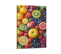 WXYZZB Minimalist Abstract Canvas Wall Art Prints Picture - Watercolor Fruit Poster Vibrant Assortment of Fresh Fruits Home Decor Artwork Posters 24x36inch(60x90cm)