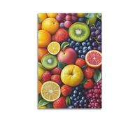 WXYZZB Minimalist Abstract Canvas Wall Art Prints Picture - Watercolor Fruit Poster Vibrant Assortment of Fresh Fruits Home Decor Artwork Posters 12x18inch(30x45cm)