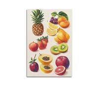 WXYZZB Minimalist Abstract Canvas Wall Art Prints Picture - Watercolor Fruit Poster with Assorted Fresh Fruits Display Home Decor Artwork Posters 16x24inch(40x60cm)