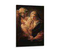 WXYZZB Modern Family Posters Canvas Wall Art Room Decor - Blessed Virgin Mary Poster Mary with Infant Jesus And Joseph Pictures Prints Artwork 24x36inch(60x90cm) Frame-style