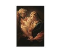 WXYZZB Modern Family Posters Canvas Wall Art Room Decor - Blessed Virgin Mary Poster Mary with Infant Jesus And Joseph Pictures Prints Artwork 12x18inch(30x45cm) Unframe-style