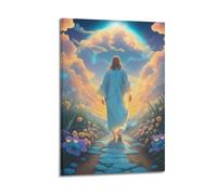 WXYZZB Poster Frame Canvas Wall Art Prints for Home Decor - Jesus Religion Heavenly Path 20x30inch(50x75cm) Picture Frame Artwork
