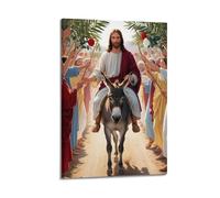 WXYZZB Poster Frame Canvas Wall Art Prints for Home Decor - Jesus Religion Palm Parade Triumphal Figure 16x24inch(40x60cm) Picture Frame Artwork