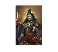 WXYZZB Poster Unframe Canvas Wall Art Prints for Home Decor - Hinduism Poster Majestic Shiva on Dramatic Dark Background 16x24inch(40x60cm) Picture Unframe Artwork