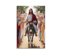WXYZZB Poster Unframe Canvas Wall Art Prints for Home Decor - Jesus Religion Palm Parade Triumphal Figure 20x30inch(50x75cm) Picture Unframe Artwork