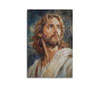 WXYZZB Poster Unframe Canvas Wall Art Prints for Home Decor - Jesus Religion Watercolor Reverent Gaze Figure 20x30inch(50x75cm) Picture Unframe Artwork