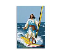 WXYZZB Poster Unframe Canvas Wall Art Prints for Home Decor - Jesus Religion Windsurfing Miracle Man 24x36inch(60x90cm) Picture Unframe Artwork