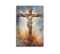 WXYZZB Poster Unframe Canvas Wall Art Prints for Home Decor - Watercolor Jesus Crucifixion Martyr Figure 20x30inch(50x75cm) Picture Unframe Artwork