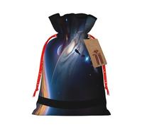 WXZYFP A fascinating universe Linen drawstring gift bag, Christmas, birthday, party gift packaging, easy to wash