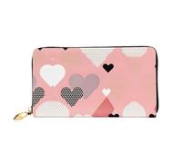 WXZYFP Abstract Love Chart Leather long wallet, double-sided printing, microfiber leather material, unisex, waterproof and durable, Black, One Size