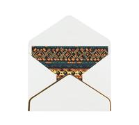 WXZYFP African Tribal Ethnic Texture White Gold-edged pearlescent paper greeting card, the paper is thick and tough, and it can be opened and closed by folding.