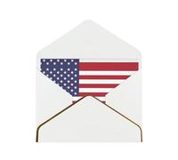 WXZYFP American flag White Gold-edged pearlescent paper greeting card, the paper is thick and tough, and it can be opened and closed by folding.
