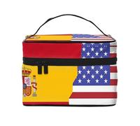 WXZYFP American Spain Flag Multifunctional portable cosmetic bag with internal and external layered design, easy to organize various supplies.